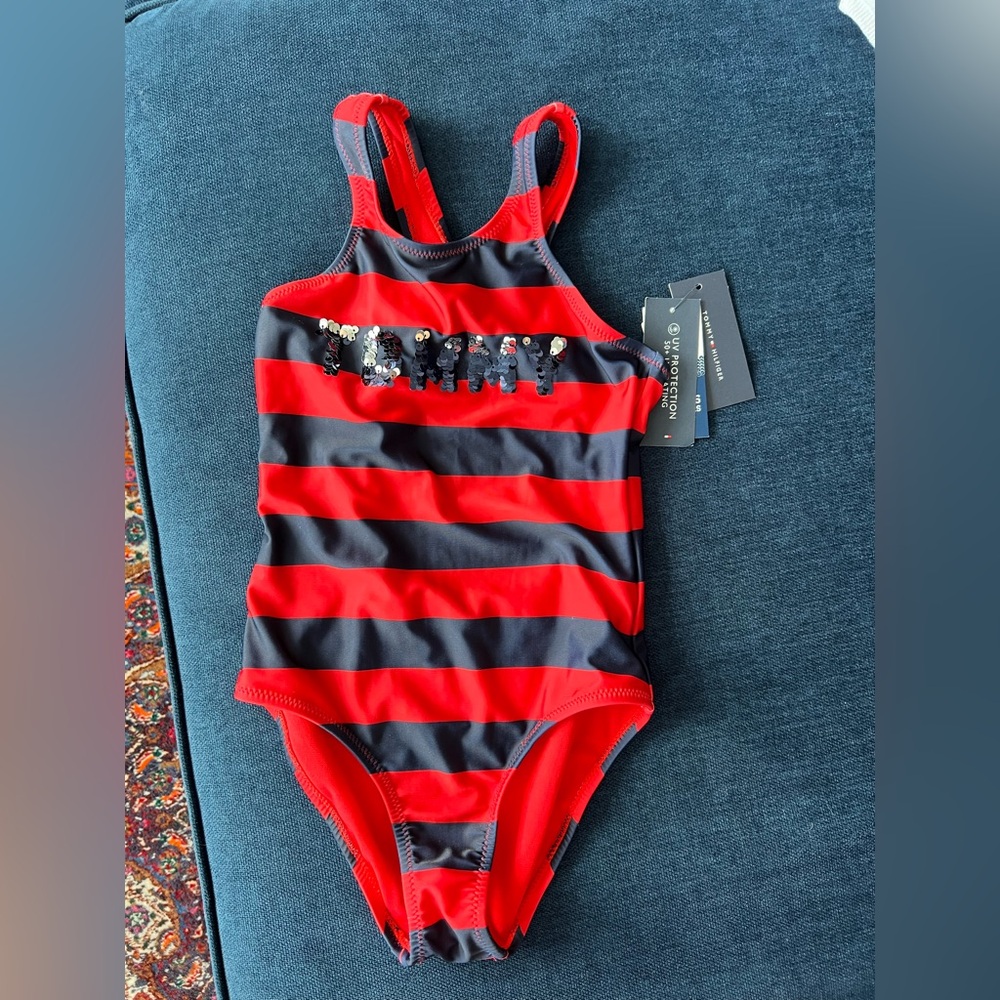 NEW Tommy sequin letter swimsuit